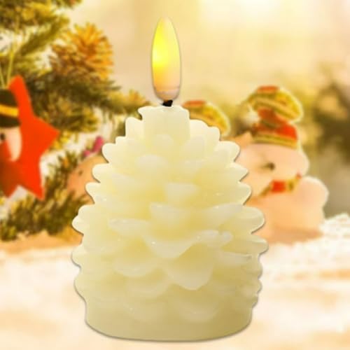 Utrum EF1T Battery Operated Pine Cone Candles, Pinecone Flameless Candles thumb #2