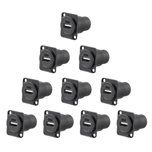 Adaptateur Passe-Cloison USB 2.0 Haute Vitesse, Coupleur Femelle pour Panneau PC et Audio
