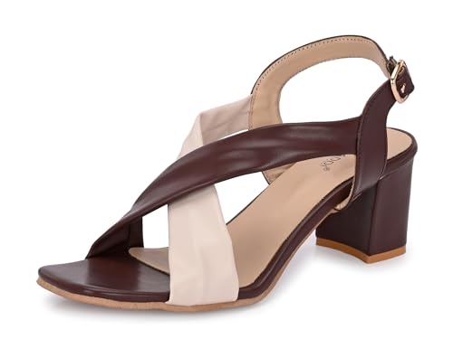 Image of Karaddi Women Fashion Sandal | Ladies Sandals Pull On Block Heels for Women | Office Wear Footwear for Women | Party Sandals for Women | Back Strap Ladies Sandal