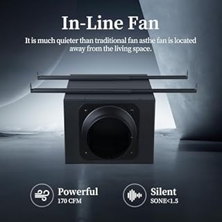 Ultra Quiet 4Inch In Line Fan,2 Speeds 200CFM Innovative low-noise design It is suitable for ventilation and air exchange in bedrooms,bathrooms,kitchens,studios and other places All-copper wire motors