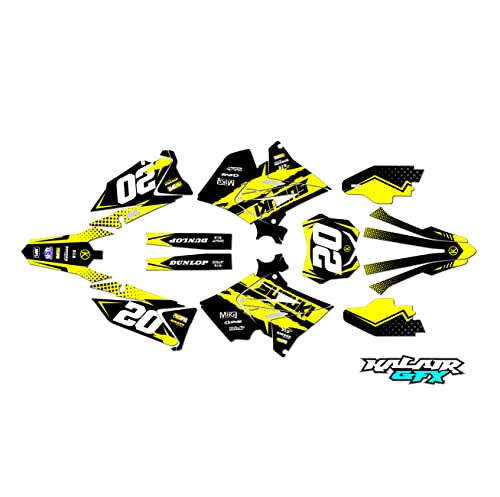 Kalair GFX Graphics Kit Suzuki RM125 Polisport Spear Yellow