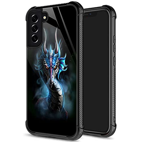 Coque Samsung S21 avec dos en verre organique motif dragon, finition premium antichoc