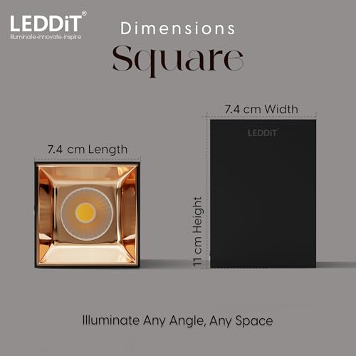 Image of 15W Warm White Square Surface Cylindrical Shape Indoor Ceiling Mounted Spot Light COB Down Light with Aluminium Body - Rose Gold Pack of 15 (with 2 Years Warranty)