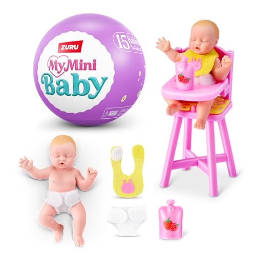 5 Surprise My Mini Baby Série 2 da ZURU, cápsula misteriosa colecionável, brinquedo para meninas, bebê realista em miniatura, kit de jogo e acessórios