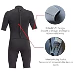 Ocealite Men's 3mm Shorty Wetsuit Neoprene Back Zip Diving Suit Flatlock Stitch Lightweight Surfing Snorkeling Paddleboarding Swim Suit with Key Pocket - Image 4