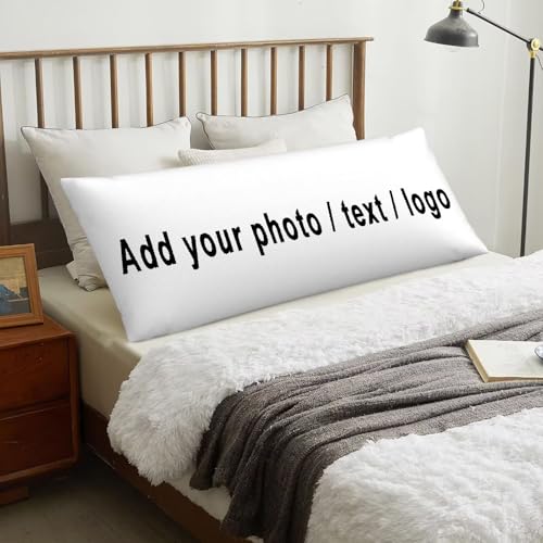 Taie d'oreiller imprimé double face avec texte & photo grand format 180x60 cm