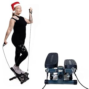 KLIK-POL Daily Step Mini Stair Stepper with 300LBS Loading, Resistance Bands, Hydraulic System, and LCD Monitor: Ultimate Fitness Companion for Total-Body Transformation