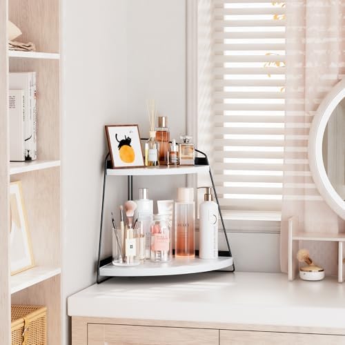 Rangement de maquillage d'angle blanc Puricon lot de 2