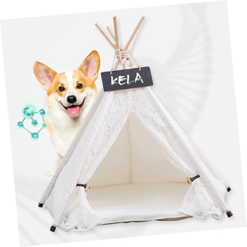 Lit pour chat triangle abri portable en toile coton - 7