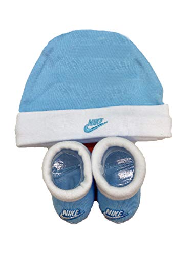 Image of Nike Baby Futura Hat and Booties 2 Piece Set (Blue Light(LN0049-C3L)/White, 0-6 Months)