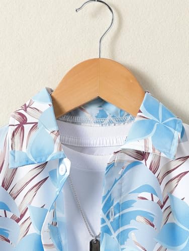 Image of URBAN OX Boys' Short Sleeve Casual Vacation Shirt | Fancy Summer Shirts for Boys | Regular Fit Summer Vacation Beach Shirt for Kids | Age 3-14 Years