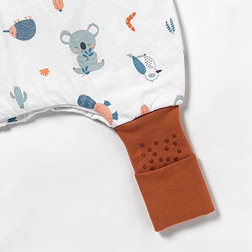 schlummersack Babyslaapzak met voetjes, winter, 3,5 TOG, Oeko-Tex, slaapzak met benen en verlengde manchetten, winterslaapzak voor baby's met mouwen, bruin (kangoeroe), 100 cm - Afbeelding 3