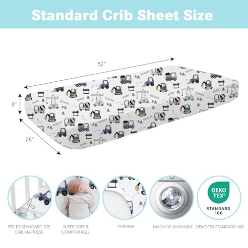 Image of Little Grape Land 4 Pack Baby Crib Sheets for Standard Crib Mattress,52x28