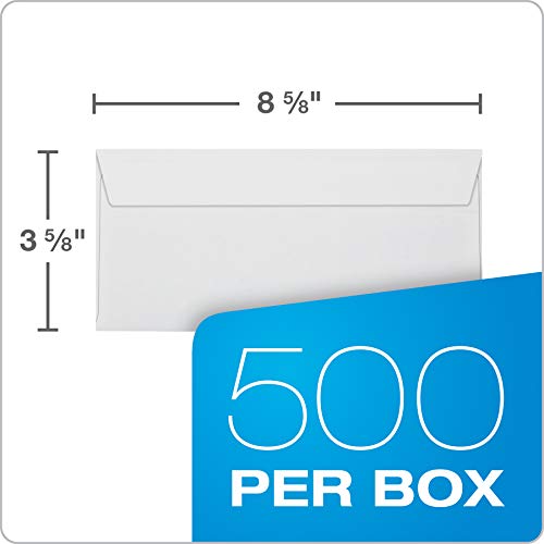 Quality Park #8 5/8 Double-Window Security Envelopes, Self-Sealing, Tamper Evident, For Checks, Payroll, 24 Lb White Wove, 3-5/8 X 8-5/8 Inches, 500/Box (Qua67539) #TOP5