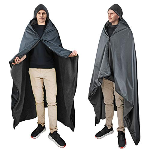 Catalonia Waterproof Stadium Blanket, Windproof Wearable Poncho for Football Sideline & Sports Events for Fans, Portable, Durable Outdoor Blanket for Camping & Tailgating