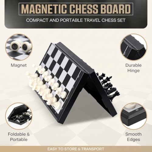 Set de Ajedrez Magnético Plegable 9.5 Pulgadas miniatura 4