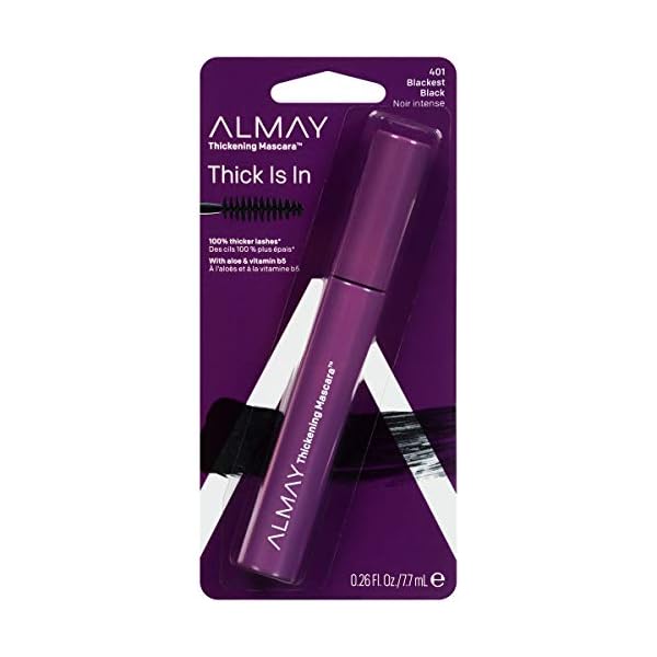 Almay Mascara, Thickening, Volume & Length Eye Makeup with Aloe and Vitamin B5, Hypoallergenic-Fragrance Free, Ophthalmologist Tested, 402 Black (Pack of 1)