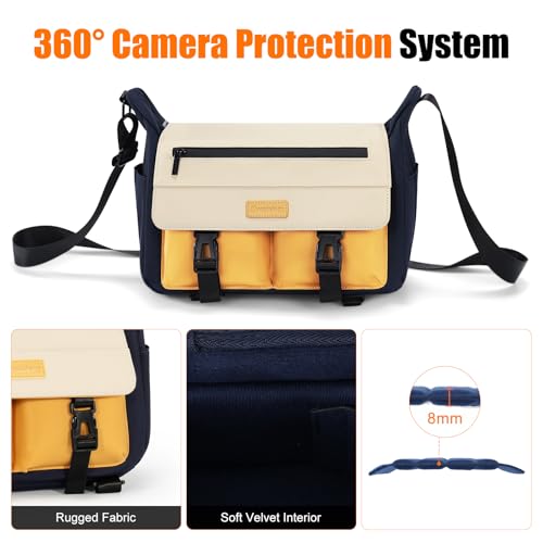 Bolso bandolera impermeable para cámara DSLR compacto miniatura 4