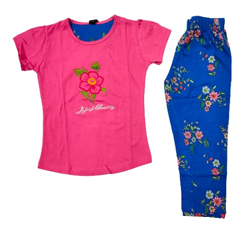 Z Sparkbrite Girls Premium Night Suit T-Shirt & Pant (L-PINK-4years-5years)