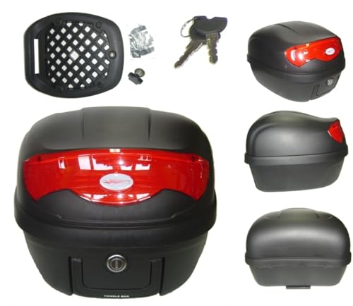 A de Pro Universal Motorcycle Moto Scooter Rear Luggage Topcase Topbox 29 LT Black