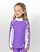 Tuga Girls Shoreline L/S Rash Guard (UPF 50+), Violet, 8/10 yrs