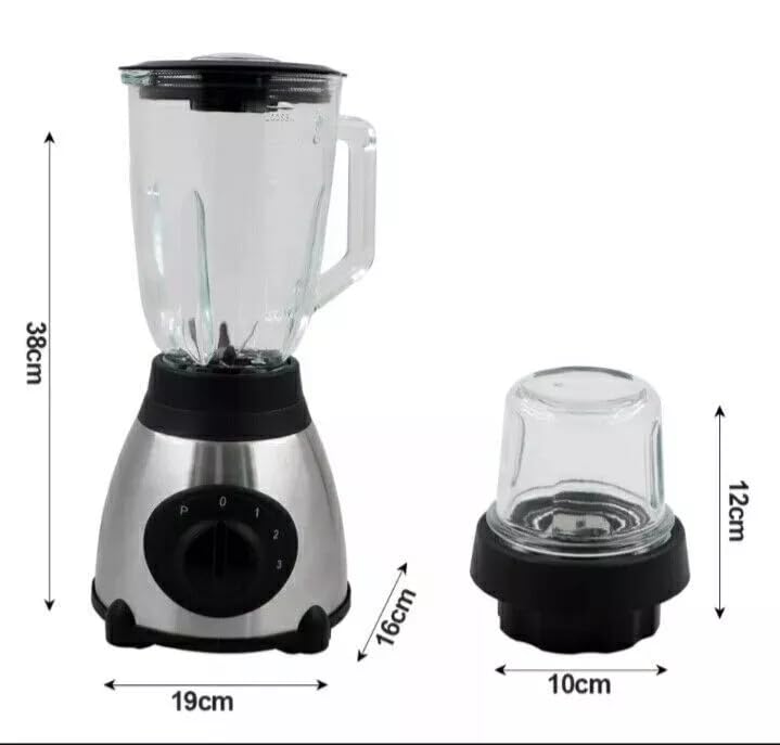 Frullatore 2 In 1 1000W Con Tritatutto - Lame Acciaio Inox, Brocca Vetro 1,5L, Funzione Pulse - Foto 12