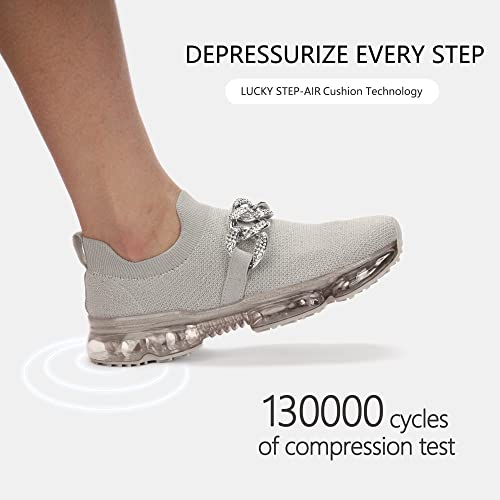 Image of LUCKY STEP Women Air Cushion Fashion Sneakers Breathable Casual Comfortable Lightweight Walking Shoes
