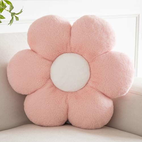 Xiashrk Flower Pillows, Decorative Pillows for Couch, Cute Daisy Pillow for Bed, Flower Shaped Decorative Throw Pillow Room Decor (Pink, 19.6 Inches)