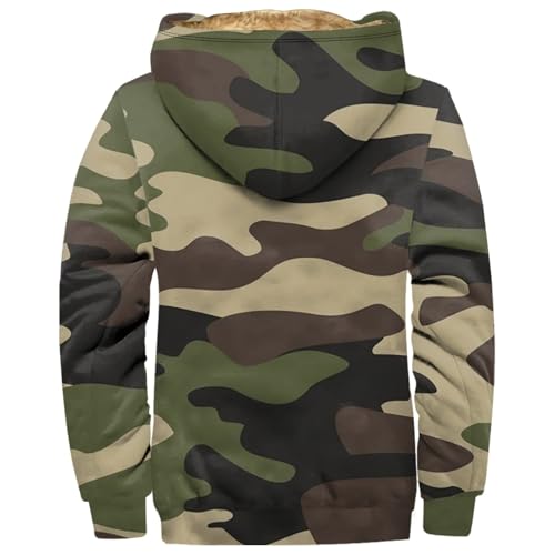 Camo Hoodie Mens Full Zip Sherpa Sweatshirts Fleece Hoodies Heavyweight Jackets Plus Size Warm Thick Coat With Pocket2