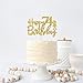 Gold Glitter Happy 74th Birthday Cake Topper - 74 Sign Cake Topper - Cheers to 74 Years Party Supplies - 74th Birthday Party Decorations