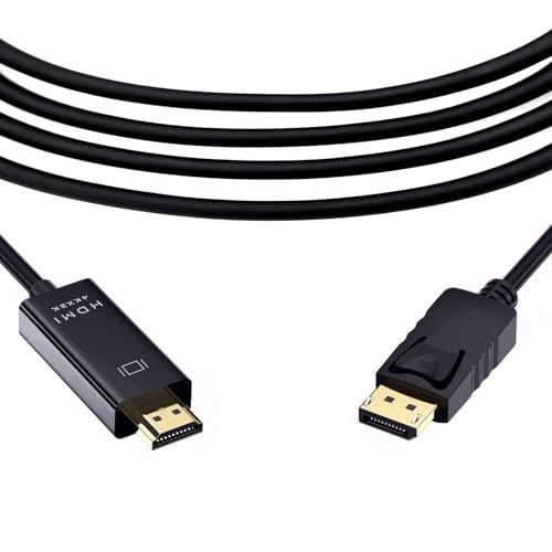 JZK 1.8M Cavo DisplayPort DP a HDMI 2.0 4K per laptop/PC a monitor/TV, nucleo in rame puro, adattatore Display Port a HDMI per Lenovo, per HP, per Dell, per Asus, per NVIDIA