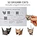 Imagen de ZWWOGE Kit de origami con 50 hojas y modelos de gatos en 3D: decoración creativa gatos de papel como adorno de mesa y regalo DIY para amantes de los gatos