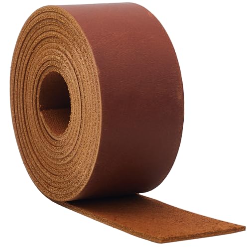 GORGECRAFT 37.5mm Breite Streifen Aus Echtem Leder 2 m Lange Riemen Aus Crazy Horse Leder 1.8mm Dickes Flaches Lederband Aus Rindsleder Vollnarbig Gegerbtes Rindslederband Für Heimwerker Sattelbraun