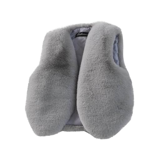 Girls Faux Fur Vest Coat Toddler Sleeveless Fuffy Gilet Outerwear Cute Short Warm Winter Waistcoat for 1-10 Years