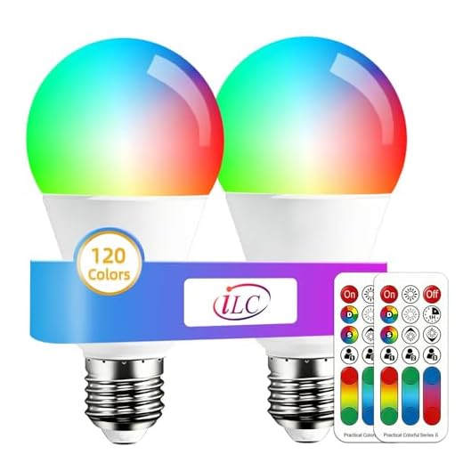 Farbwechselnde LED-Glühbirne, 120 Farben, 70-Watt-Äquivalent, DIY-Blitz, warmweißes 2700K-RGB mit Fernbedienung, LED 10W A60 E27-Schraube (2er-Pack)