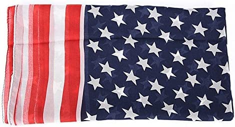 YGS USA Flag Scarf Patriotic Stars and Stripes - 1x w/Random Color and Design