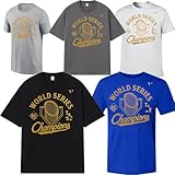 [XUPENG] 2025 ワールドシリーズ チャンピオンズ ロッカールーム パレード Tシャツ パレード気分を味わえるカジュアルスタイル 優勝の瞬間を刻むメモリアルデザイン 涼しさと動きやすさを両立した上質コットン生地 非公式 (ブラック,M)