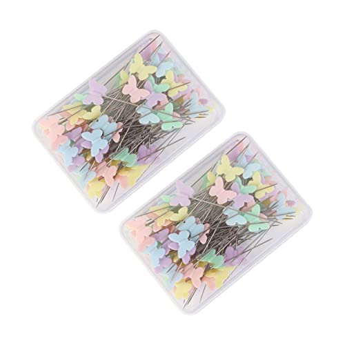 IWOWHERO DIY Crafts Sewing Pins 200pcs Butterfly Pins Straight Needles Corsage Making Tool Adorable