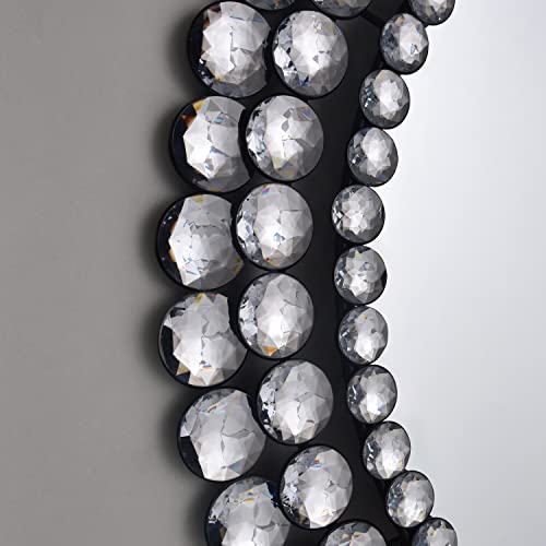 Jacuko Rectangular Wall Mirror Decorative- Rhinestone Accent Jeweled Rectangle Wall Mirror For Living Room/Bathroom/Bathroom/Entryway/Passageway 23.6 * 35.4 In #TOP2