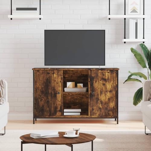 Camerina Mueble de TV de roble ahumado de 100 x 35 x 65 cm, madera de ingeniería, muebles, centros de entretenimiento y soportes de TV (SPU: 832780)