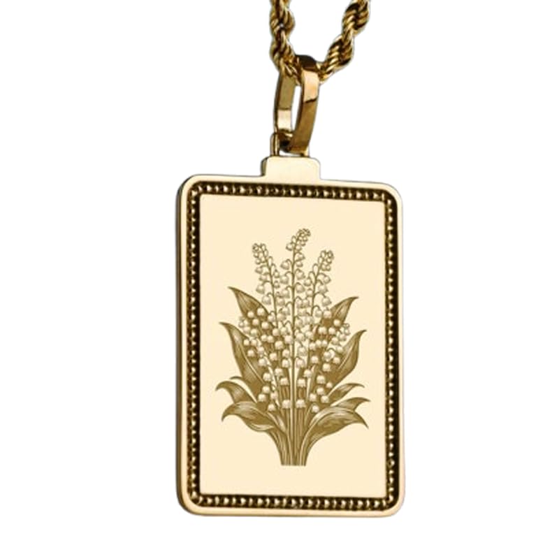 Collier pendentif muguet argent 925 doré LKBEADS fait main précieux