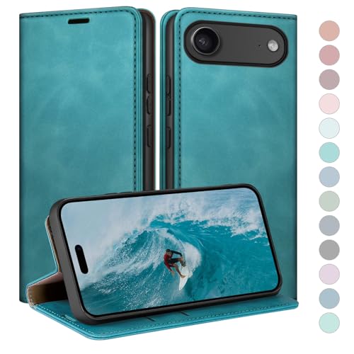 Coque iPhone 17 Air HUOUH étui rabat cuir portefeuille RFID blocage 6.5 pouces