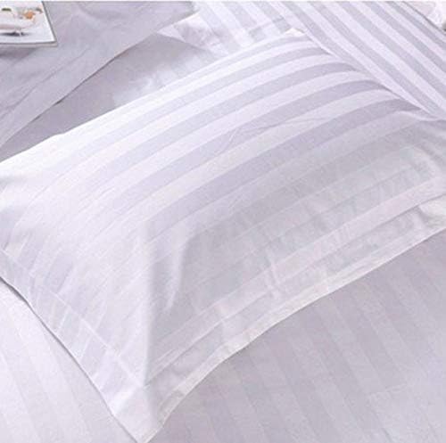 Image of Dreamzee Premium 100% Cotton Bedsheet for Queen Size with 2 Pillow Covers | 300TC Queen Size Bed Sheet Set (White 114x92 Inches)