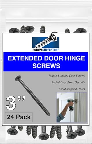Tornillos de madera de bronce frotado en aceite 9 x 3 pulgadas – Tornillos extra largos de acero para bisagra de puerta – Tornillos de seguridad para puerta – Paquete de 24 miniatura 1