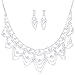 Produktbild Hochzeit Schmuck Set, Halskette + Ohrringe Schmuck Sets Strass legierung Braut Hochzeitsschmuck Set Für Hochzeit Party Mädchen Frau Brautjungfer
