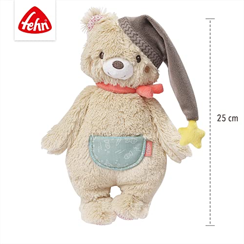 Fehn Kuscheltier Bär Bruno – Weicher Teddybär für Neugeborene als Einschlafhilfe - Stofftier zum Greifen, Fühlen und Knuddeln – Plüschtier Teddy geeignet für Babys und Kleinkinder ab 0+ Monaten