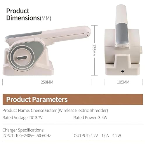 Rallador eléctrico portátil para queso con batería recargable miniatura 2