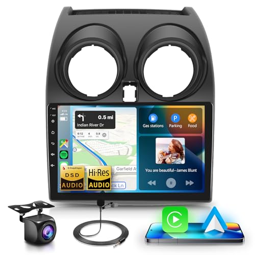 8 Core 4G+64G 5G Wifi Car Radio for Nissan Qashqai 2006-2016 with DSP Carplay Android Auto, Hodozzy 9" 1280P QLED Touchscreen Android Car Stereo Bluetooth 5.1 GPS FM/RDS Reversing Camera