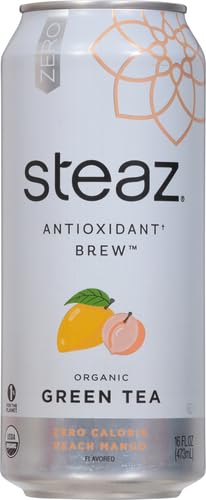 Steaz, Tea Iced Peach Mango Zero Calories Organic, 16 Fl Oz