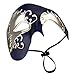 Thmyo Half Face Men's Phantom Of The Opera Vintage Design Venetian Carnival Masquerade Mask (Blue & silver)